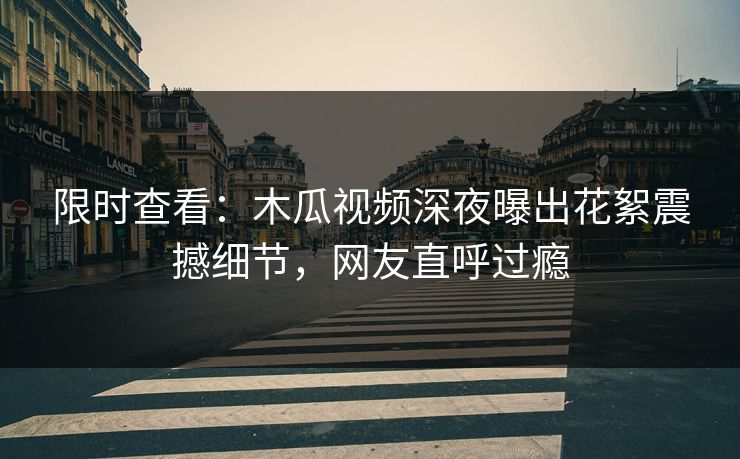 限时查看：木瓜视频深夜曝出花絮震撼细节，网友直呼过瘾