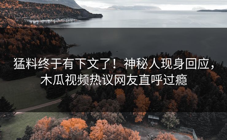 猛料终于有下文了！神秘人现身回应，木瓜视频热议网友直呼过瘾