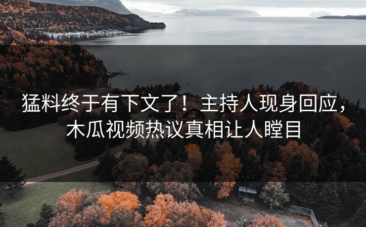 猛料终于有下文了！主持人现身回应，木瓜视频热议真相让人瞠目