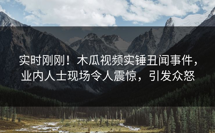 实时刚刚！木瓜视频实锤丑闻事件，业内人士现场令人震惊，引发众怒